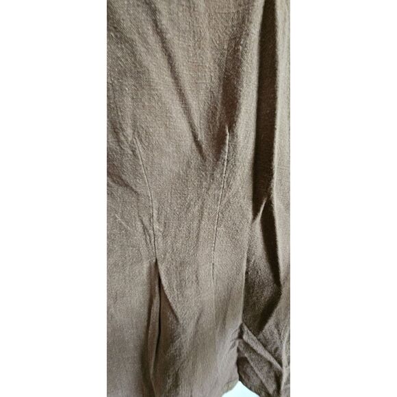 Vtg Christy Allen Sz M cotton flax button front‎ jacket brown USA made - Picture 9 of 10